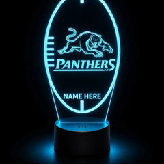 Penrith Panthers Ball Shaped Personalised 3D LED Night Light Lamp - KustomboxNight Lights & Ambient LightingKustomboxStandard SizeBlack 16 Colours + Remote
