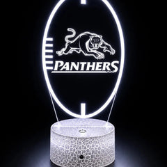 Penrith Panthers Ball Shaped Personalised 3D LED Night Light Lamp - KustomboxNight Lights & Ambient LightingKustomboxStandard SizeBlack 16 Colours + Remote