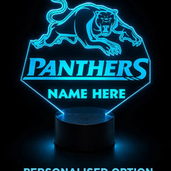 Penrith Panthers Personalised 3D LED Night Light Lamp - KustomboxNight Lights & Ambient LightingKustomboxStandard SizeBlack 16 Colours + Remote