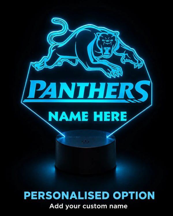 Penrith Panthers Personalised 3D LED Night Light Lamp - KustomboxNight Lights & Ambient LightingKustomboxStandard SizeBlack 16 Colours + Remote