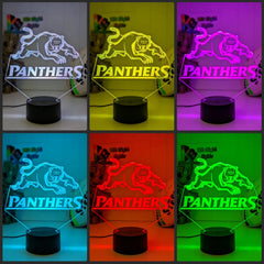 Penrith Panthers Personalised 3D LED Night Light Lamp - KustomboxNight Lights & Ambient LightingKustomboxStandard SizeBlack 16 Colours + Remote