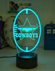 Penrith Panthers Personalised Rugby League Ball Shaped 3D LED Night Light Custom Name Lamp - KustomboxNight Lights & Ambient LightingKustomboxStandard Size