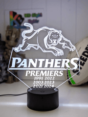 Penrith Panthers Rugby League 3D LED Night Light Custom Name Lamp 16 Colour Remote - KustomboxNight Lights & Ambient LightingKustomboxStandard Size