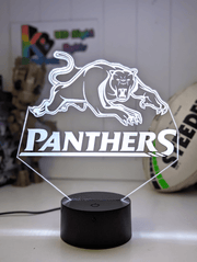 Penrith Panthers Rugby League 3D LED Night Light Custom Name Lamp 16 Colour Remote - KustomboxNight Lights & Ambient LightingKustomboxStandard Size