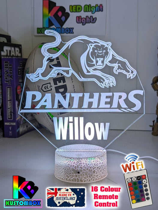 PENRITH PANTHERS Rugby League Football Club LED Night Light - KustomboxNight Lights & Ambient LightingKustomboxStandard Size