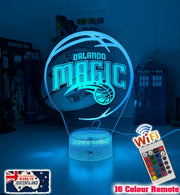 Custom Orlando Magic lamp with 7-colour glow, perfect basketball-themed gift