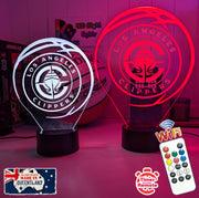 personalised Los Angeles Clippers 3D LED night light glowing in 7 colours, perfect for fans or kids’ rooms