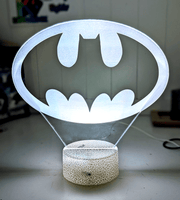 Personalised Batman Gotham Skylight Symbol 3D LED Night Light 16 Colours - KustomboxNight Lights & Ambient LightingKustomboxStandard Size - No Name