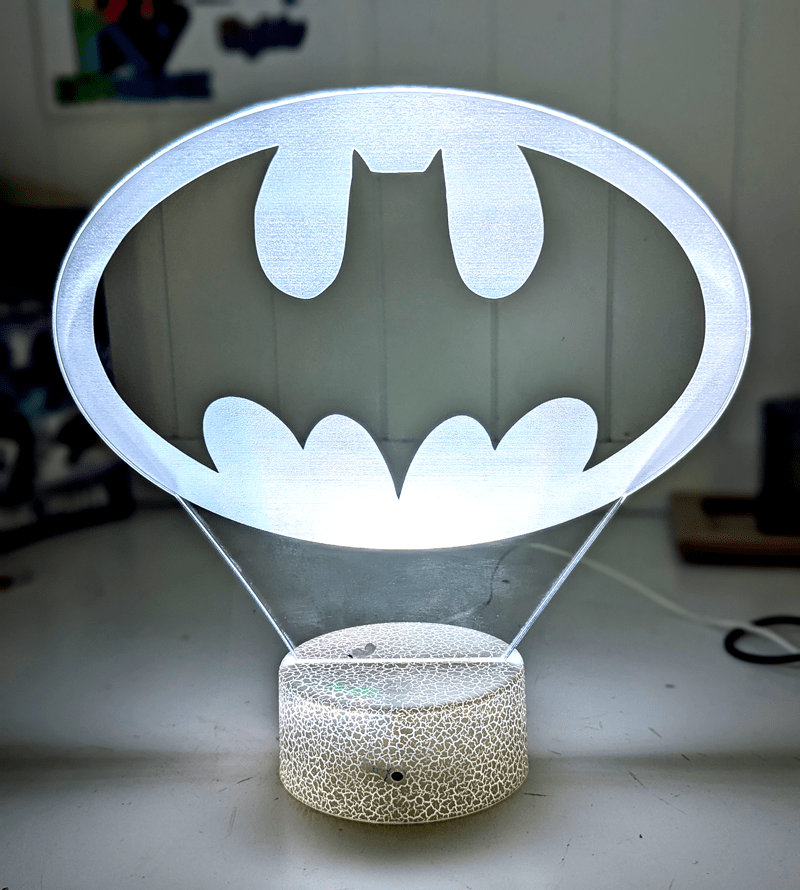 Personalised Batman Gotham Skylight Symbol 3D LED Night Light 16 Colours - KustomboxNight Lights & Ambient LightingKustomboxStandard Size - No Name