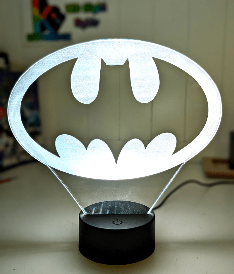 Personalised Batman Gotham Skylight Symbol 3D LED Night Light 16 Colours - KustomboxNight Lights & Ambient LightingKustomboxStandard Size - No Name