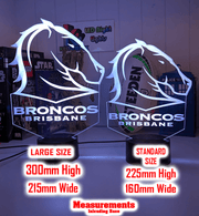 Personalised Brisbane Broncos 3D LED Night Light Logo Custom Name Lamp - KustomboxFootballKustomboxStandard Size
