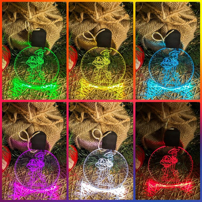 Personalised Buzz & Woody Christmas Tree Bauble 3D LED Light Decoration - KustomboxNight Lights & Ambient LightingKustomboxS3 The Gang Standard