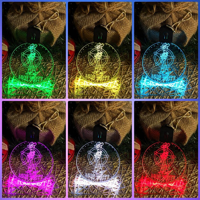 Personalised Buzz & Woody Christmas Tree Bauble 3D LED Light Decoration - KustomboxNight Lights & Ambient LightingKustomboxS3 The Gang Standard