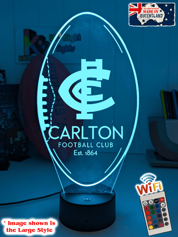 Personalised Carlton Blues Ball - Shaped 3D LED Night Light – AFL Lamp - KustomboxNight Lights & Ambient LightingKustomboxStandard Size - No Name