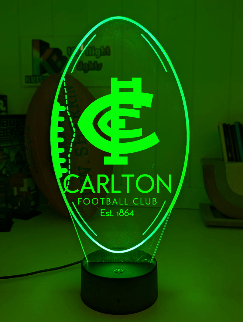 Personalised Carlton Blues Ball - Shaped 3D LED Night Light – AFL Lamp - KustomboxNight Lights & Ambient LightingKustomboxStandard Size - No Name