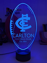 Personalised Carlton Blues Ball - Shaped 3D LED Night Light – AFL Lamp - KustomboxNight Lights & Ambient LightingKustomboxStandard Size - No Name