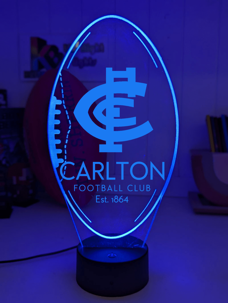 Personalised Carlton Blues Ball - Shaped 3D LED Night Light – AFL Lamp - KustomboxNight Lights & Ambient LightingKustomboxStandard Size - No Name