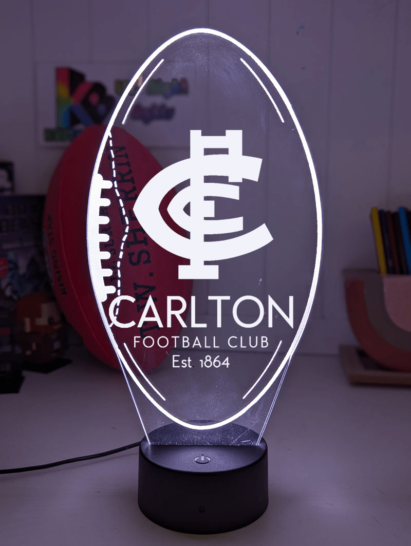 Personalised Carlton Blues Ball - Shaped 3D LED Night Light – AFL Lamp - KustomboxNight Lights & Ambient LightingKustomboxStandard Size - No Name