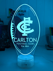 Personalised Carlton Blues Ball - Shaped 3D LED Night Light – AFL Lamp - KustomboxNight Lights & Ambient LightingKustomboxStandard Size - No Name