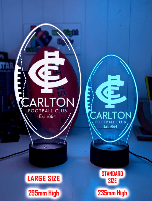 Personalised Carlton Blues Ball - Shaped 3D LED Night Light – AFL Lamp - KustomboxNight Lights & Ambient LightingKustomboxStandard Size - No Name