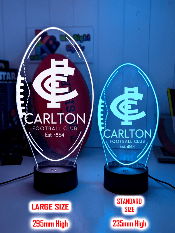 Personalised Carlton Blues Ball - Shaped 3D LED Night Light – AFL Lamp - KustomboxNight Lights & Ambient LightingKustomboxStandard Size - No Name