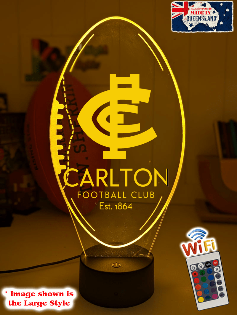 Personalised Carlton Blues Ball - Shaped 3D LED Night Light – AFL Lamp - KustomboxNight Lights & Ambient LightingKustomboxStandard Size - No Name