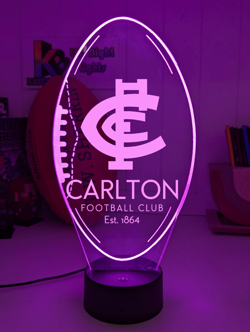 Personalised Carlton Blues Ball - Shaped 3D LED Night Light – AFL Lamp - KustomboxNight Lights & Ambient LightingKustomboxStandard Size - No Name