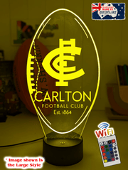 Personalised Carlton Blues Ball - Shaped 3D LED Night Light – AFL Lamp - KustomboxNight Lights & Ambient LightingKustomboxStandard Size - No Name