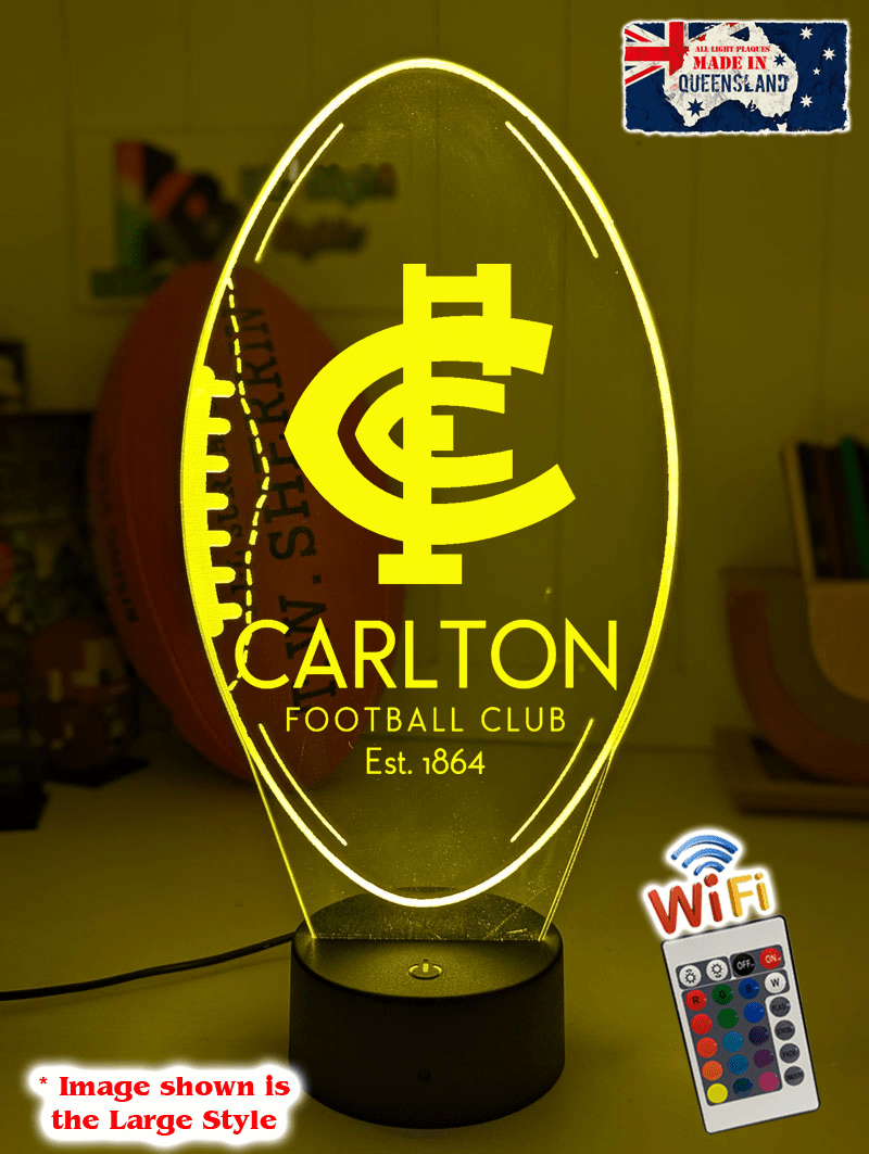 Personalised Carlton Blues Ball - Shaped 3D LED Night Light – AFL Lamp - KustomboxNight Lights & Ambient LightingKustomboxStandard Size - No Name
