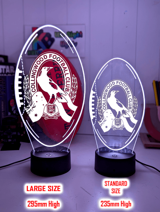 Personalised Collingwood Magpies Old Logo Ball - Shaped 3D LED Night Light AFL Lamp - KustomboxNight Lights & Ambient LightingKustomboxStandard Size
