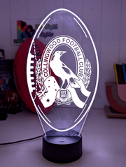 Personalised Collingwood Magpies Old Logo Ball - Shaped 3D LED Night Light AFL Lamp - KustomboxNight Lights & Ambient LightingKustomboxStandard Size