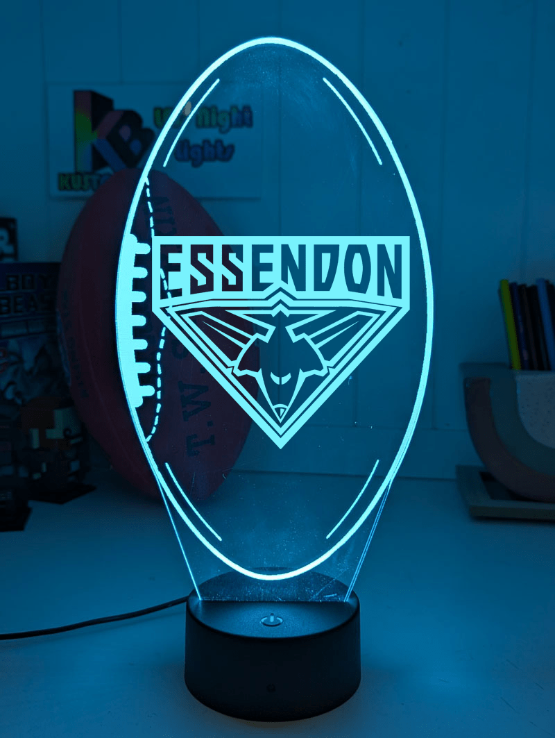 Personalised Essendon Bombers Ball - Shaped 3D LED Night Light AFL Themed Lamp - KustomboxNight Lights & Ambient LightingKustomboxStandard Size