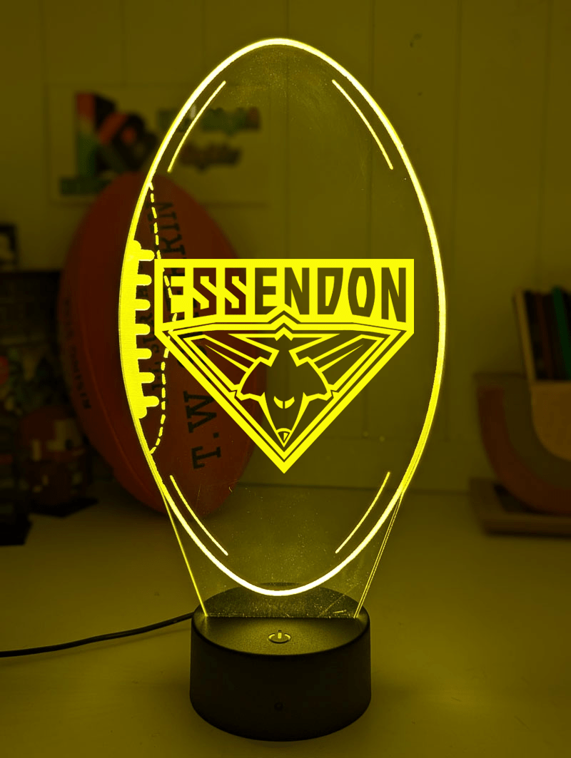 Personalised Essendon Bombers Ball - Shaped 3D LED Night Light AFL Themed Lamp - KustomboxNight Lights & Ambient LightingKustomboxStandard Size