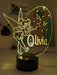Personalised Fairy Tinker Bell 3D LED Night Light Lamp - KustomboxNight Lights & Ambient LightingKustomboxStandard Size - No NameWhite Crack Base