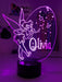 Personalised Fairy Tinker Bell 3D LED Night Light Lamp - KustomboxNight Lights & Ambient LightingKustomboxStandard Size - No NameWhite Crack Base