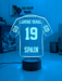 Personalised Football Soccer Jersey 3D LED Light Night 7 Colour Team Trophy Lamp - KustomboxNight Lights & Ambient LightingKustomboxStandard Size - Name Option