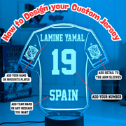 Personalised Football Soccer Jersey 3D LED Light Night 7 Colour Team Trophy Lamp - KustomboxNight Lights & Ambient LightingKustomboxStandard Size - Name Option