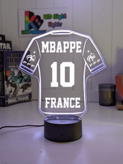 Personalised Football Soccer Jersey 3D LED Light Night 7 Colour Team Trophy Lamp - KustomboxNight Lights & Ambient LightingKustomboxStandard Size - Name Option