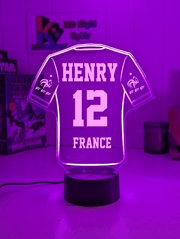 Personalised Football Soccer Jersey 3D LED Light Night 7 Colour Team Trophy Lamp - KustomboxNight Lights & Ambient LightingKustomboxStandard Size - Name Option
