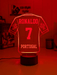 Personalised Football Soccer Jersey 3D LED Light Night 7 Colour Team Trophy Lamp - KustomboxNight Lights & Ambient LightingKustomboxStandard Size - Name Option