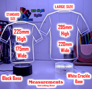 Personalised Football Soccer Jersey 3D LED Light Night 7 Colour Team Trophy Lamp - KustomboxNight Lights & Ambient LightingKustomboxStandard Size - Name Option