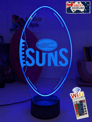 Personalised Gold Coast Suns Ball - Shaped 3D LED Night Light Lamp - KustomboxNight Lights & Ambient LightingKustomboxStandard Size