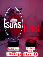 Gold Coast Suns old logo 3D LED lamp with 16-colour remote control – adjustable brightness and fade
