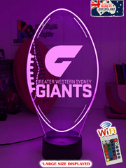 Personalised GWS Giants Ball - Shaped 3D LED Night Light AFL Lamp - KustomboxNight Lights & Ambient LightingKustomboxStandard Size