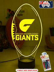 Personalised GWS Giants Ball - Shaped 3D LED Night Light AFL Lamp - KustomboxNight Lights & Ambient LightingKustomboxStandard Size