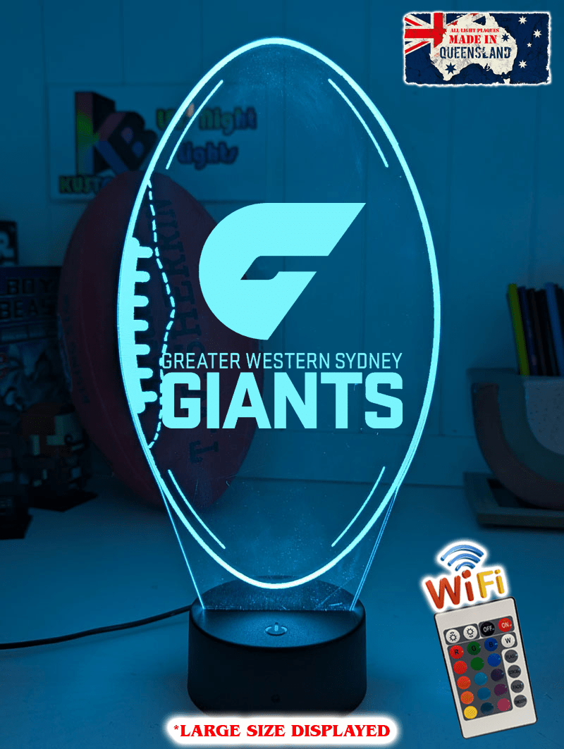 Personalised GWS Giants Ball - Shaped 3D LED Night Light AFL Lamp - KustomboxNight Lights & Ambient LightingKustomboxStandard Size