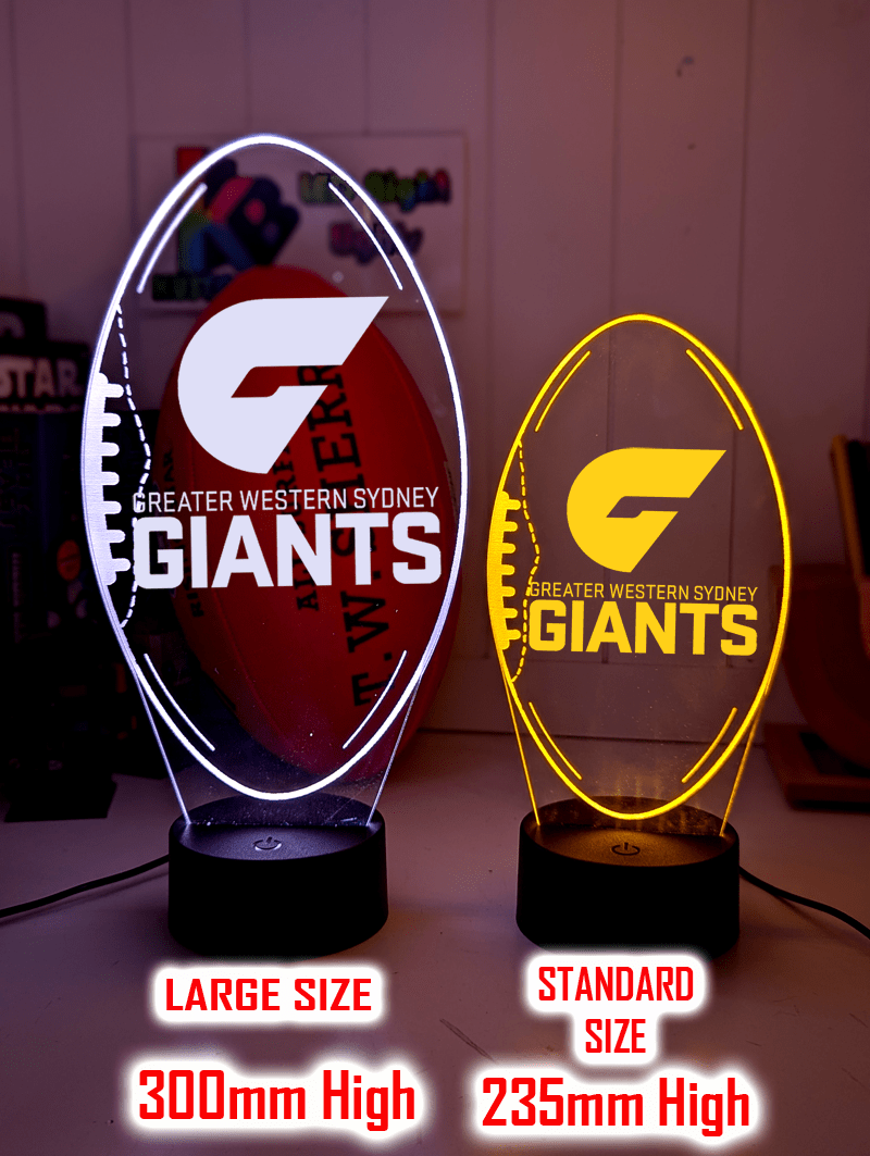 Personalised GWS Giants Ball - Shaped 3D LED Night Light AFL Lamp - KustomboxNight Lights & Ambient LightingKustomboxStandard Size