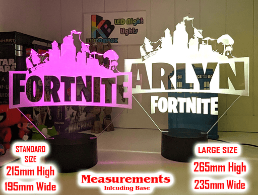 Personalised LED Night Light – Fortnite 3D Acrylic Name Lamp - KustomboxNight Lights & Ambient LightingKustomboxStandard Size