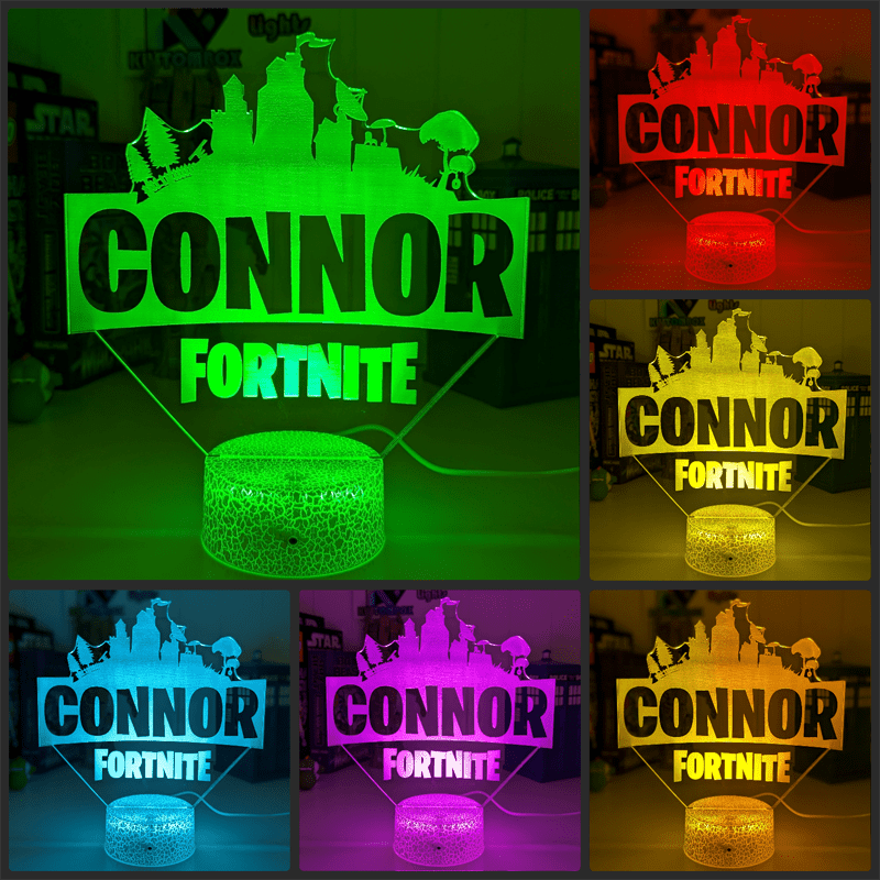 Personalised LED Night Light – Fortnite 3D Acrylic Name Lamp - KustomboxNight Lights & Ambient LightingKustomboxStandard Size