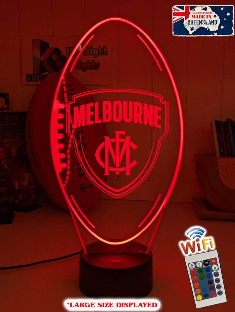 Personalised Melbourne Demons Ball - Shaped 3D LED Night Light AFL Lamp - KustomboxNight Lights & Ambient LightingKustomboxStandard Size